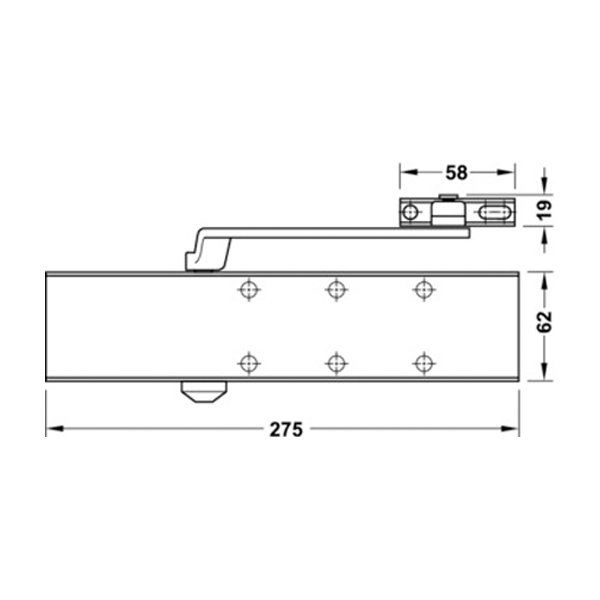 Hafele DCL 55 Kapı Kapatıcı F 1400mm Gümüş Renk