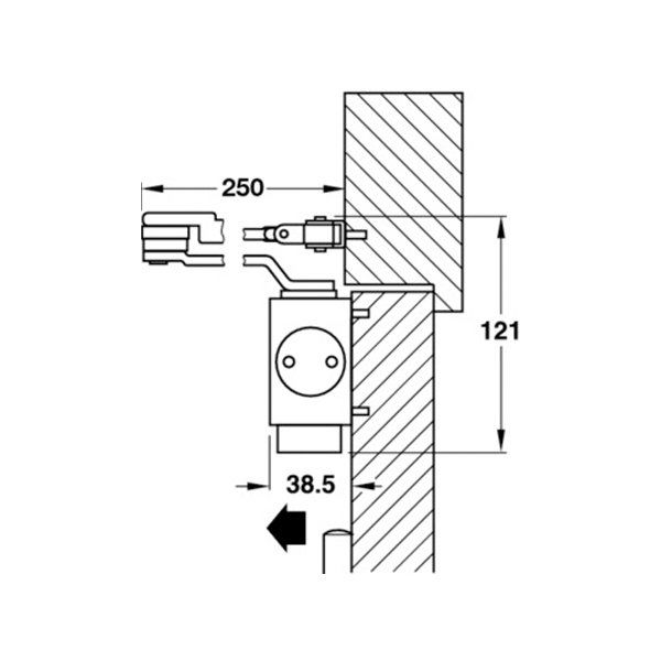 Hafele Dcl 51 Dirsek Kollu Kapı Kapatıcı Mat Siyah En 2-5 Sabitlemeli