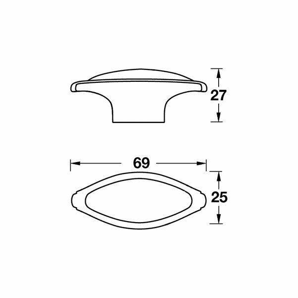 Hafele Düğme Kulp Lean Jr. Antik Gümüş