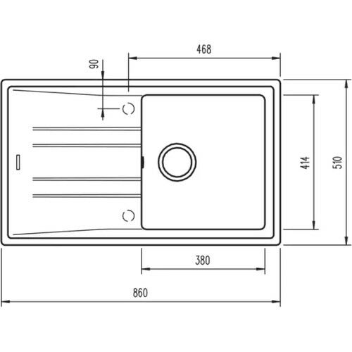 Teka STONE 50 B-TG METALLIC BLACK Ankastre Kumanda Sifonlu Granit Eviye Metalik Siyah 86 cm