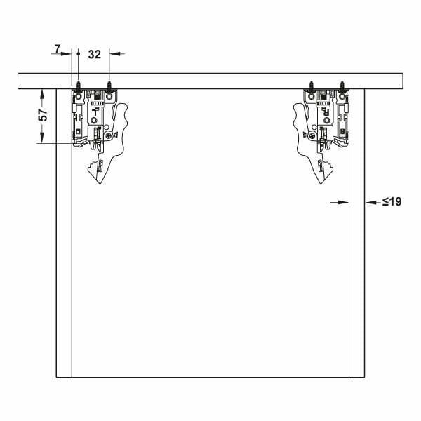 Hafele Gizli Ray Tam Açılım Bas-Aç Matrix Um A30 450mm Galvaniz