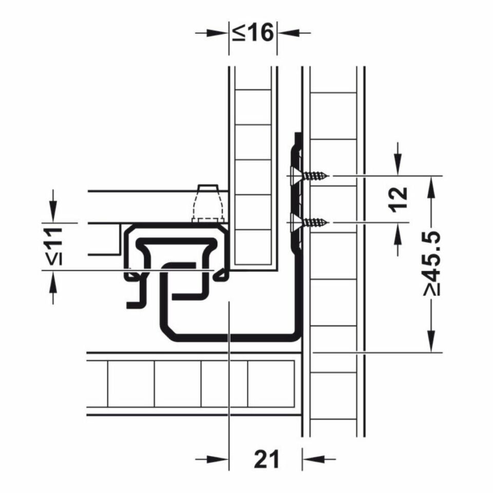 Hafele Mx Um A30 Gizli Ray Tam Aç. Yvş Snk 350