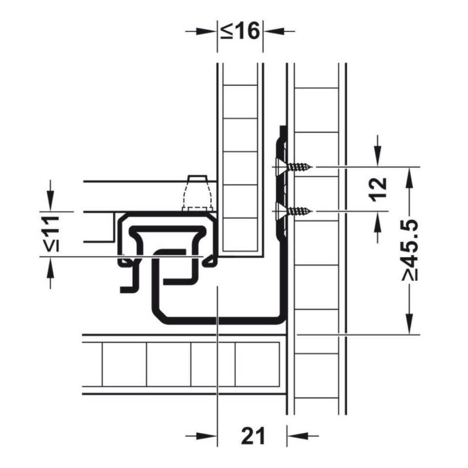 Hafele Mx Um A30 Gizli Ray Tam Aç. Yvş Snk 400