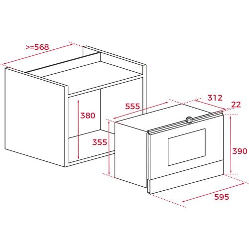 Teka ML 8220 BIS L LB Ankastre Mikrodalga Fırın + Izgara Kahverengi Cam 22 lt
