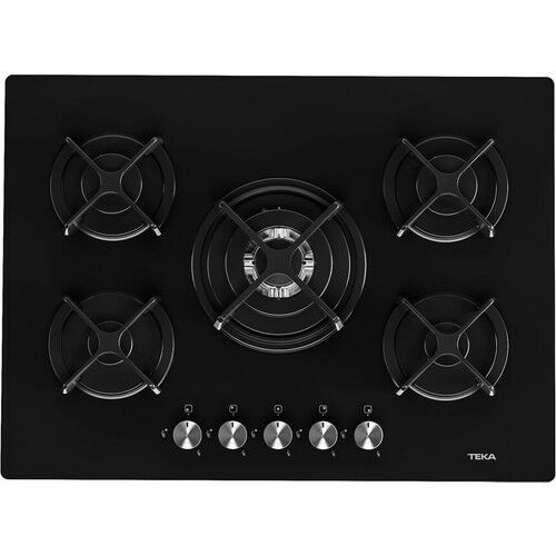 Teka HF LUX 70 5G AI AL TR CI Ankastre Kristal Wok Gözlü Cam Gazlı Ocak Döküm Izgara Siyah 70 cm