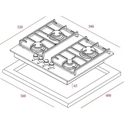 Teka - PAC 60 4G AI AL CI OCAK BEYAZ - Ankastre Kristal Cam Gazlı Ocak - Döküm Izgara - Beyaz - 60 cm