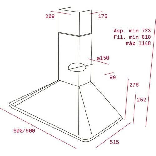 Teka DOS 60.1 VN Duvar Tipi Country Davlumbaz 603 m³/h Vanilya 60 cm