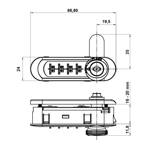 Hafele Spınlock Döner Dilli Kilit,Sağ