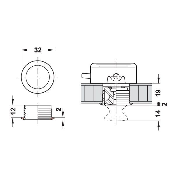 Hafele Rozet 19mm (10 Adet), Parlak Krom Renk