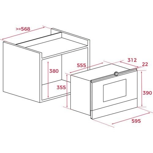 Teka ML 8220 BIS L WH Ankastre Mikrodalga Fırın + Izgara Beyaz Cam 22 lt
