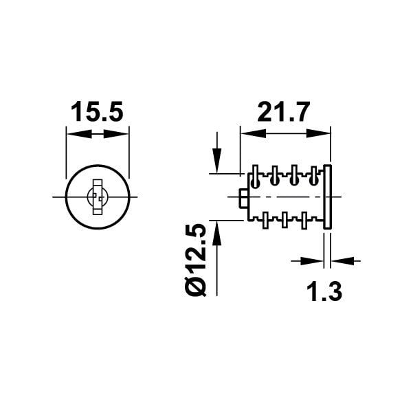 Hafele Symo Silindir Göbeği HS 3 SH 2051-2100 (50 Adet)