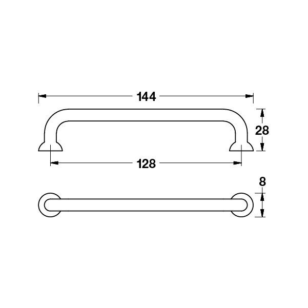 Hafele Mobilya Kulpu Edna 128mm Mat Siyah