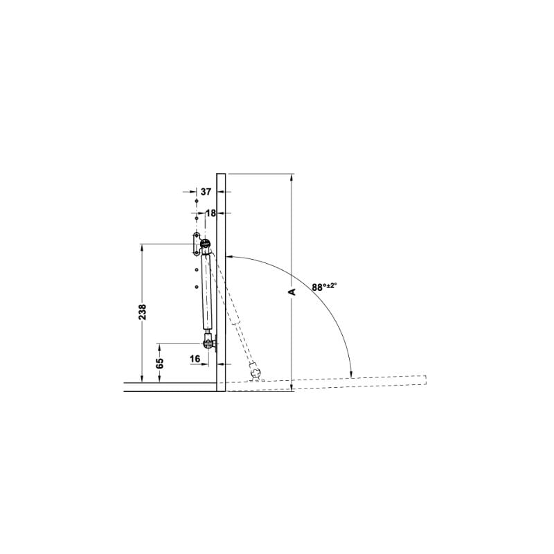 Hafele MICROWINCH Düşer Kapak Makası Siyah 60N