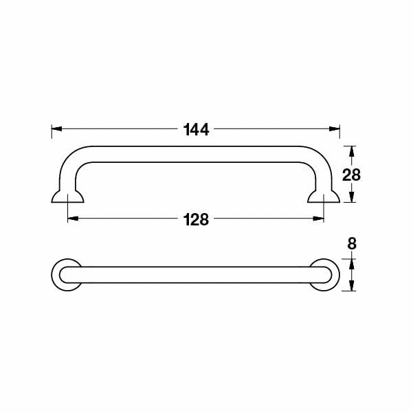 Hafele Mobilya Kulpu Edna 128mm Parlak Krom