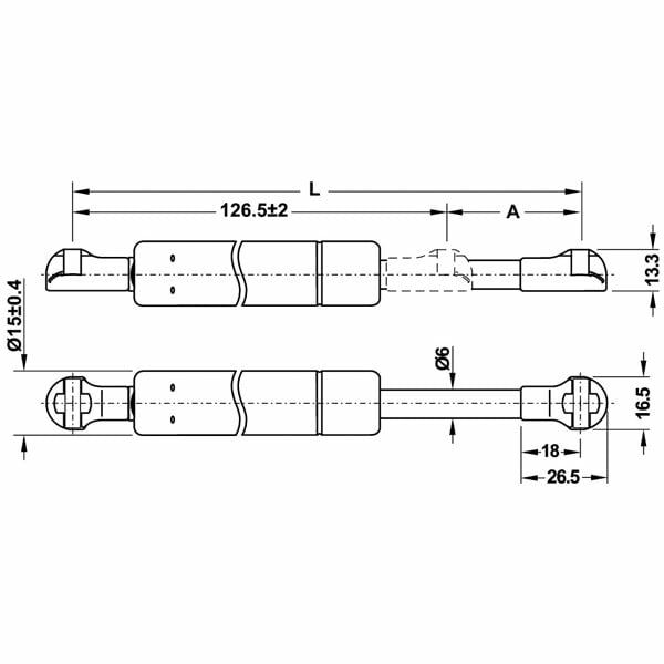 Hafele Notus Gazlı Amortisör Frenli Gri