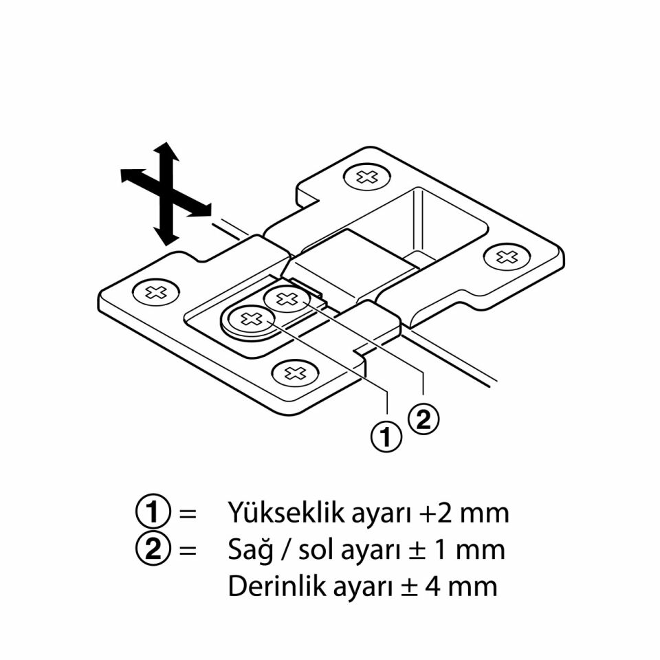 Hafele Düşer Kapak Menteşesi Nikel Kaplama (4 Adet)