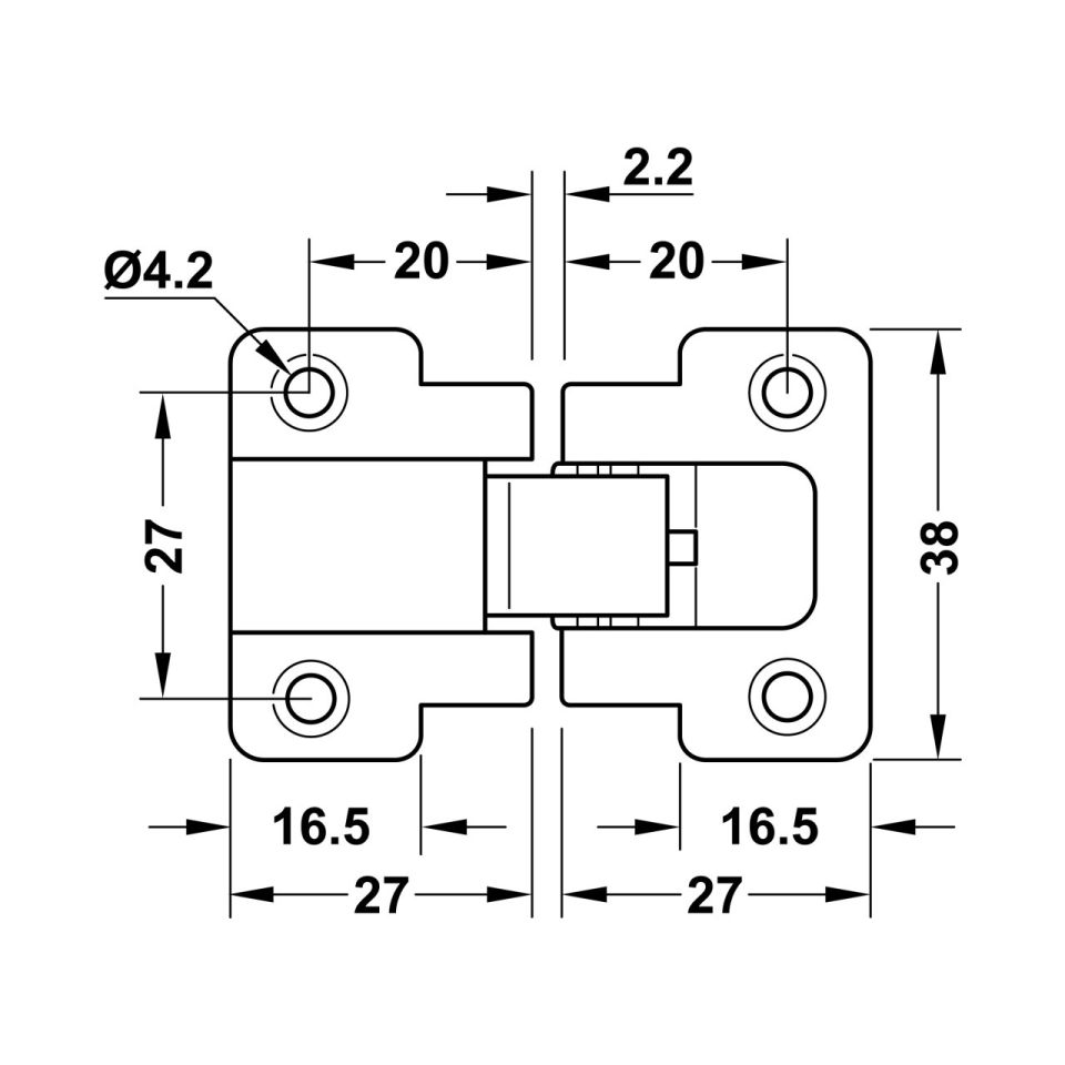 Hafele Düşer Kapak Menteşesi Nikel Kaplama (4 Adet)