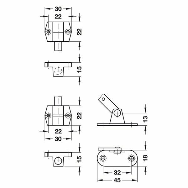 Hafele Star-Stop Düşer Kapak Makası Sağ 176Mm