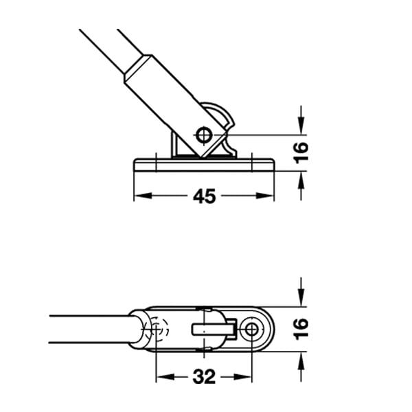 Hafele Rob Drop Mafsallı Frenli Düşer Kapak Makası, Beyaz Renk