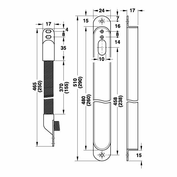 Hafele Kablo Kanalı 155mm Mat Paslanmaz Çelik Renk