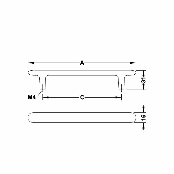 Hafele Mobilya Kulpu H2135 160mm Mat Paslanmaz Çelik