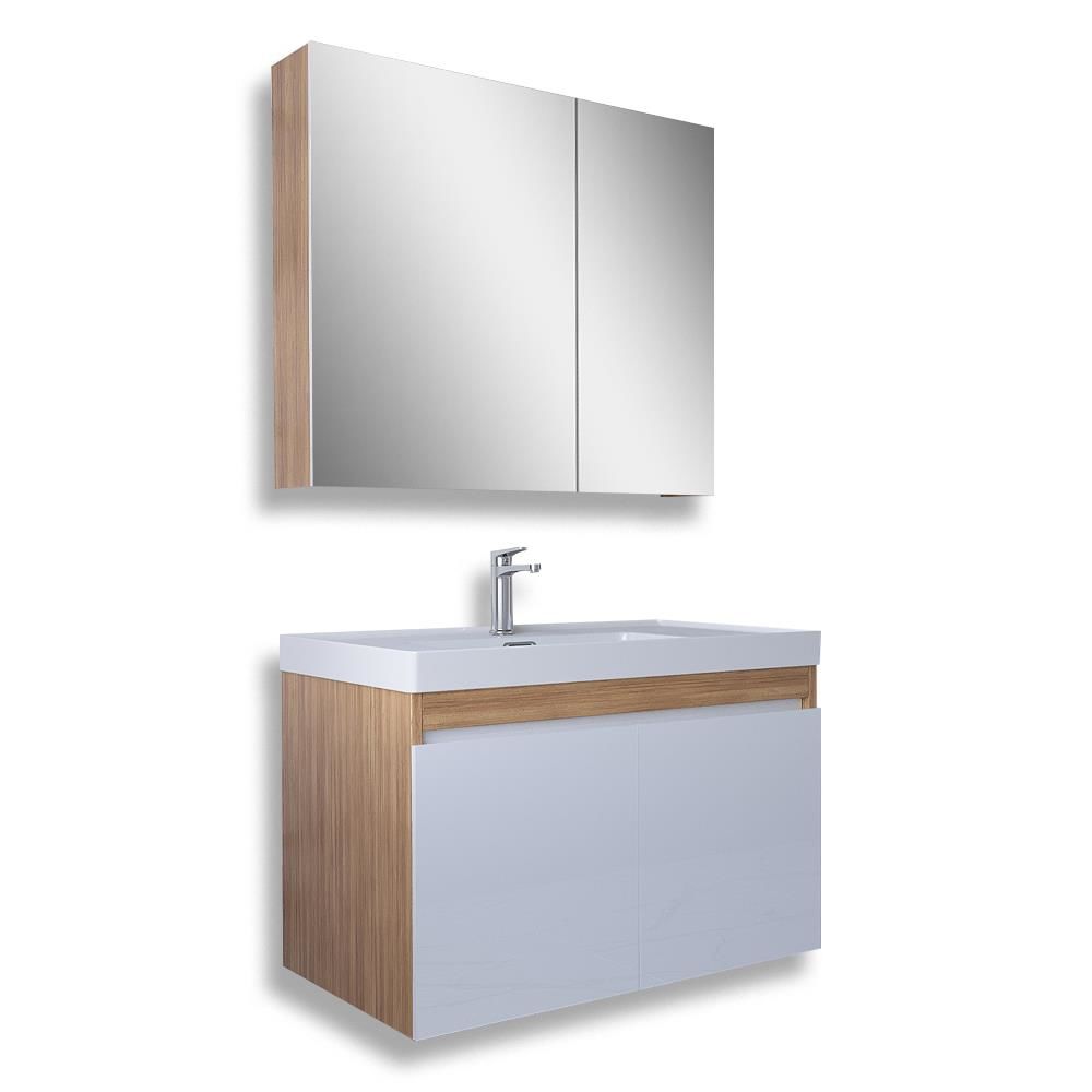 Teta Home Tokyo 65 CM Mdf Banyo Dolabı Seti Teak-Beyaz