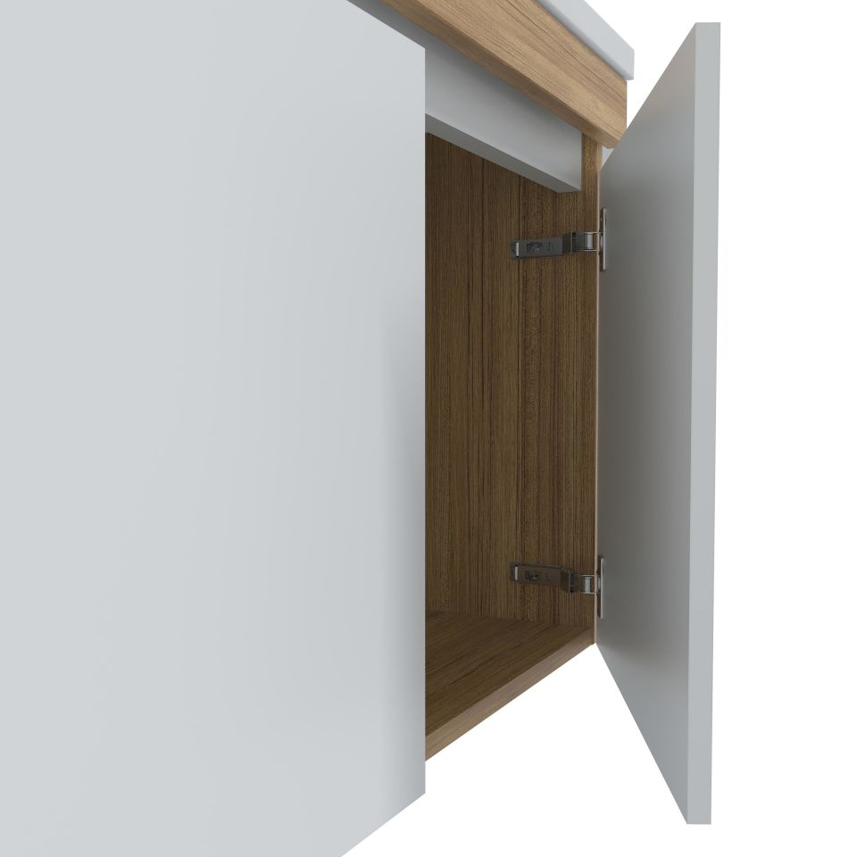 Teta Home Tokyo 65 CM Mdf Banyo Dolabı Seti Teak-Beyaz