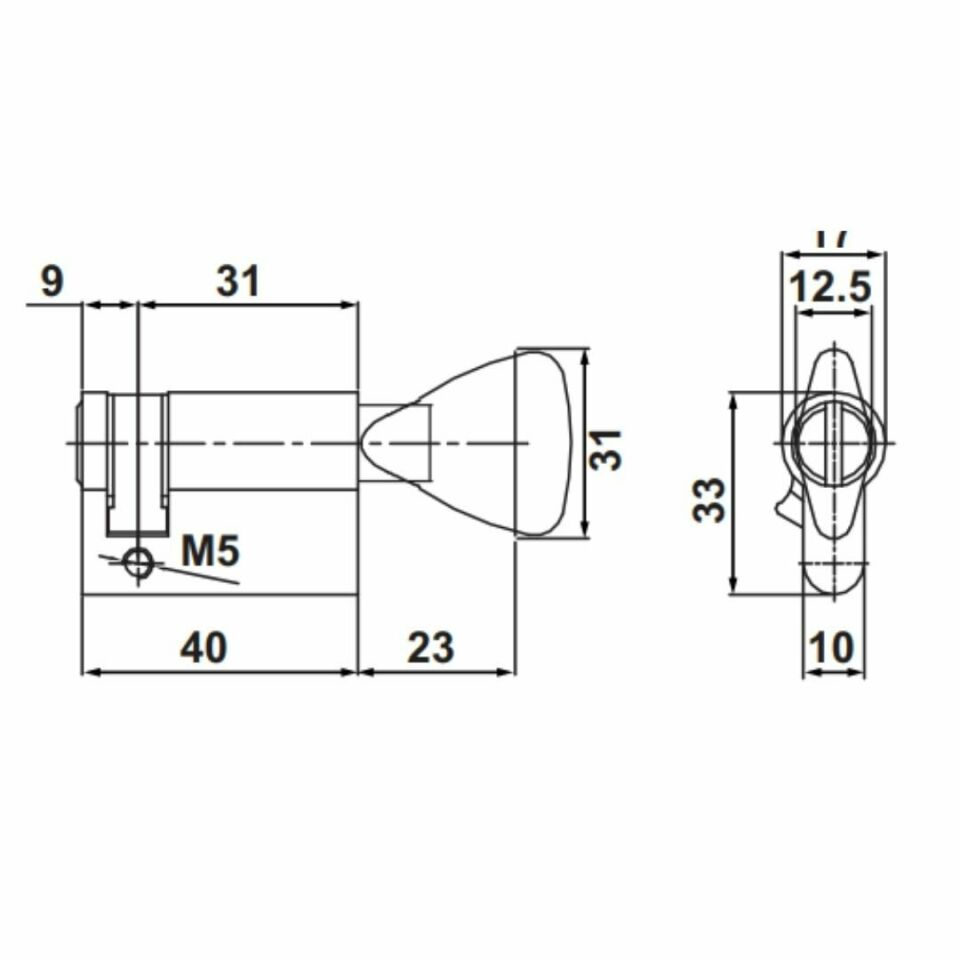 Hafele Mandallı Yarım Barel PC 03 31x9mm Nikel