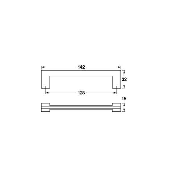 Hafele Mobilya Kulpu Rigid 128mm Paslanmaz Çelik