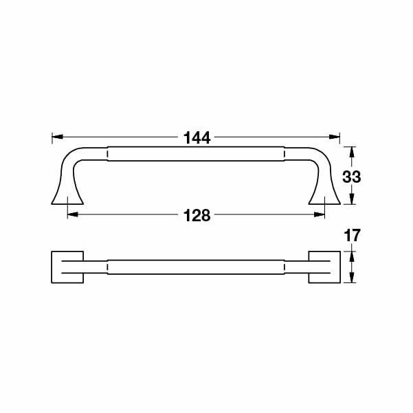 Hafele Mobilya Kulpu Elmer 128mm Mat Siyah