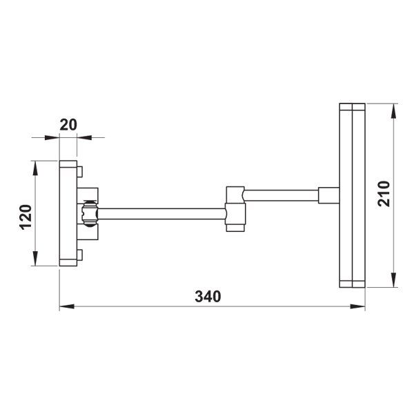 Hafele Işıklı Ayna 210x330x210mm Parlak Krom Renk