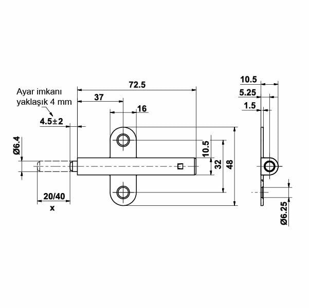 Hafele Metallamat Bas-Aç Mekanizması 20mm Gri
