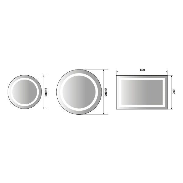 Hafele Banyo Aynası Mirage Plus Led Buğu Çözücülü 600x800mm