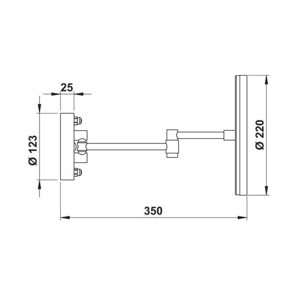 Hafele Işıklı Ayna 220x350x220mm Parlak Krom Renk