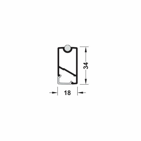Hafele Profil 5104 Askı Borusu 2500mm, Beyaz Renk