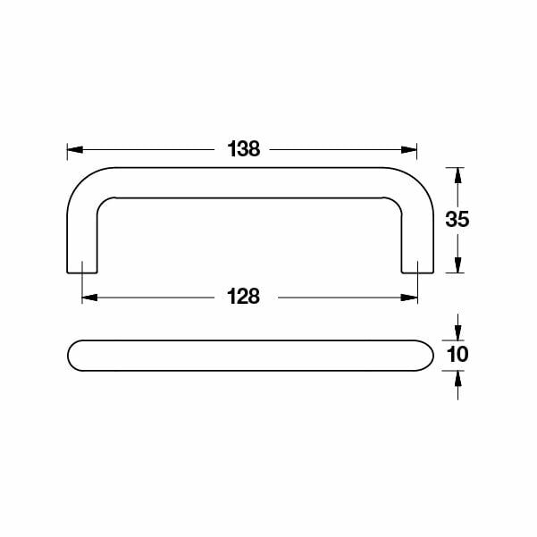 Hafele Mobilya Kulpu Ryan2 128mm Mat Krom