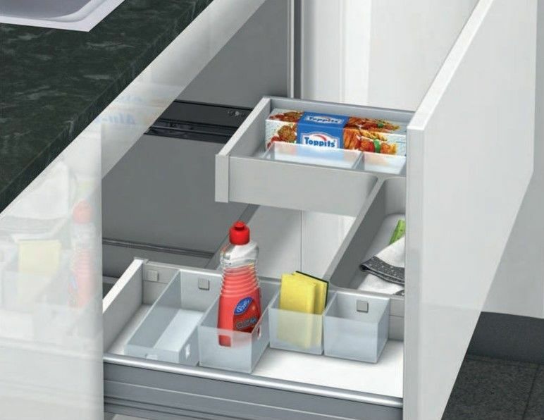 Hafele Magic Box Organizasyon Kutusu 251x84mm Mat Beyaz Renk