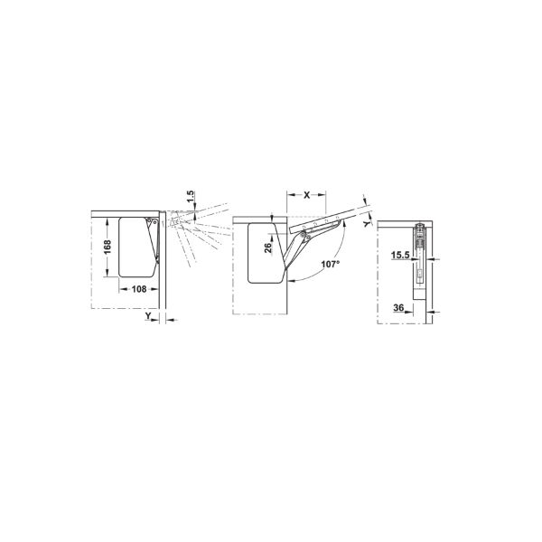 Hafele Free Flap 1.7 Makas Seti B Gri