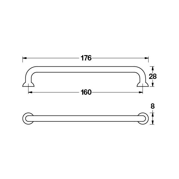 Hafele Mobilya Kulpu Edna 160mm Mat Siyah