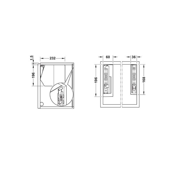 Hafele Free Flap 1.7 E Makas Seti C Gri