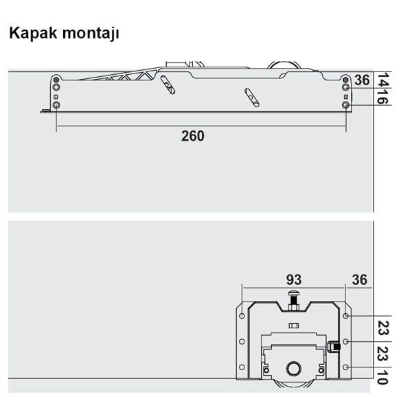 Hafele Kayar Kapak Sistemi Anta W60 1 Ahşap Kapak