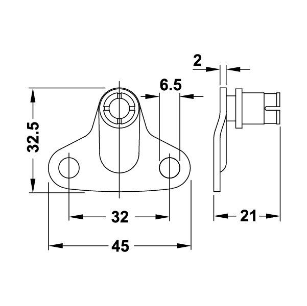 Hafele Maxi Gövde Bağlantı Parçası 37mm, Nikel Renk