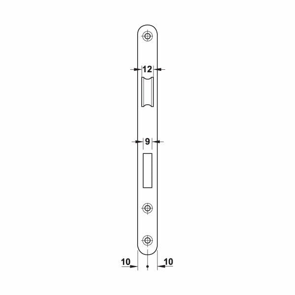 Hafele Gömme (Metal Dilli) Kilit H55.09 Barelli 55/20mm Mat Siyah Renk