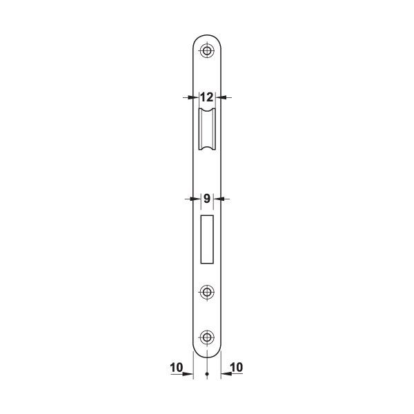 Hafele Gömme (Metal Dilli) Kilit H55.09 WC 55/20mm Mat Siyah Renk