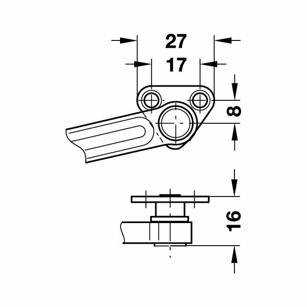 Hafele Maxi Klipssiz Alüminyum Kapak Bağlantısı, Nikel Renk