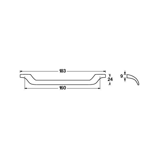 Hafele Mobilya Kulpu Layla 160mm Mat Siyah