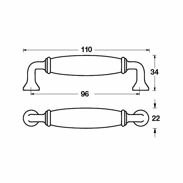 Hafele Mobilya Kulpu Leon 96mm Mat Siyah