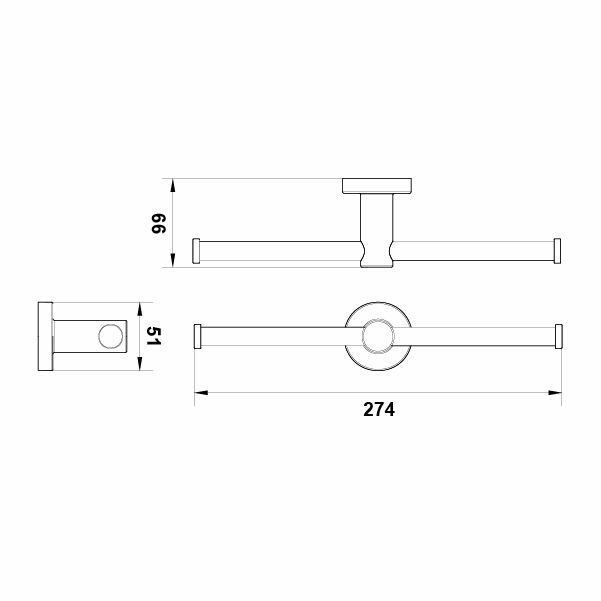 Hafele Tuvalet Kağıtlığı Ozo Duvara Monte İkili Mat Siyah Renk