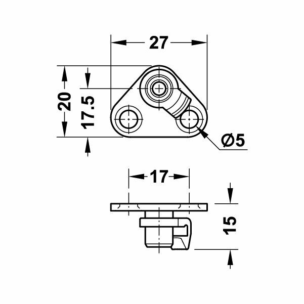 Hafele Duo Forte Alüminyum Kapak Bağlantı Sac Siyah