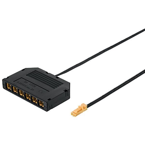 Hafele 6 Çıkışlı Çoklayıcı, 12V, Plastik, Siyah Renk